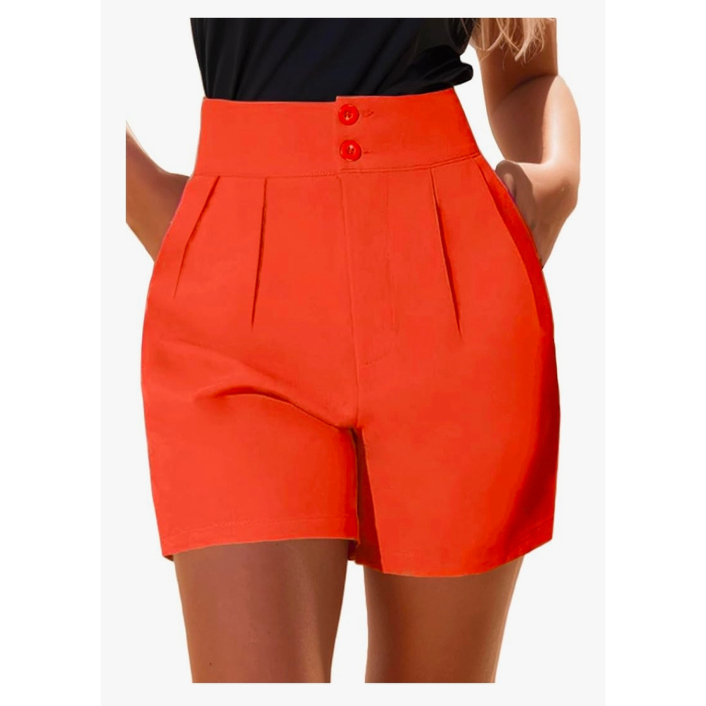 🔥Amazon | XinYangNi Red High Waist Pleated Shorts Women’s L Flowy Dressy Summer